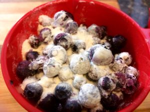 microwave style blueberry duff