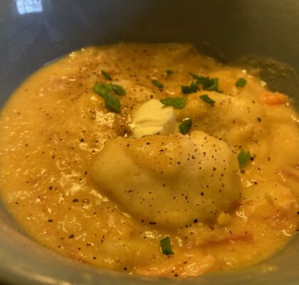 Traditional Newfoundland Peas Soup and Doughboys