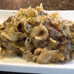 Traditional Newfoundland moose stroganoff