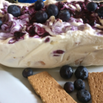 Blueberry Cheesecake Ice cream with Graham Crackers 