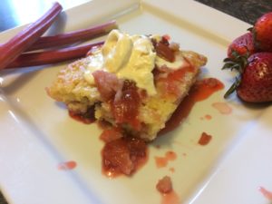 Rhubarb and Strawberry Cobbler