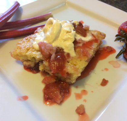 Rhubarb and Strawberry Cobbler