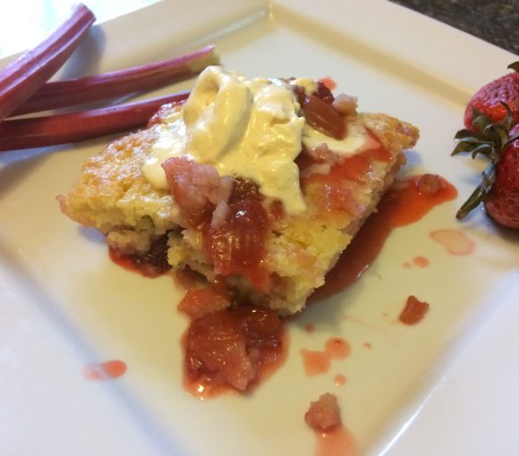 Rhubarb and Strawberry Cobbler