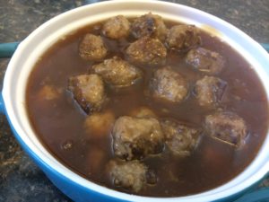 Sweet and Sour Meatballs with Steamed Rice