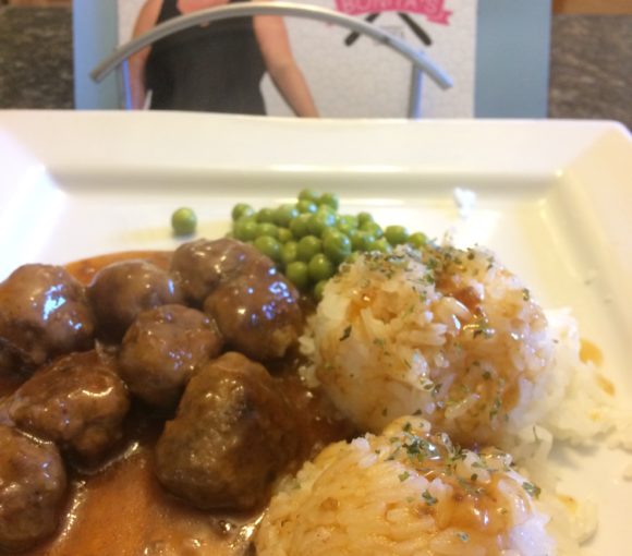 Sweet and Sour Meatballs with Steamed Rice