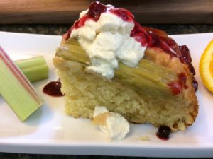 Upside down rhubarb cake