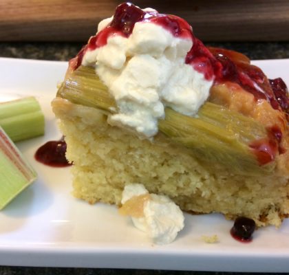 Upside down rhubarb cake