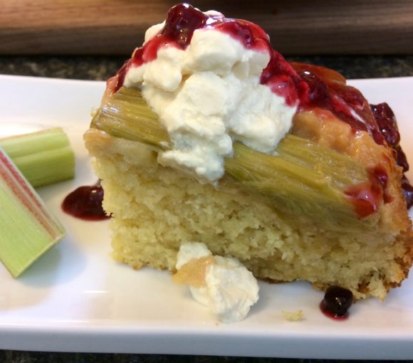 Upside down rhubarb cake