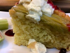 Upside down rhubarb cake. 