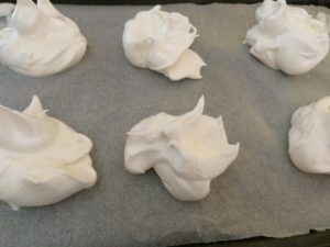 Meringue Bowls with Rhubarb and Berry Filling