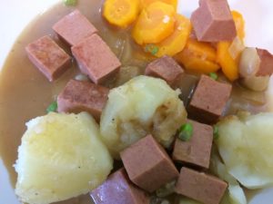 Traditional Newfoundland Bologna Gravy and Boiled Potatoes