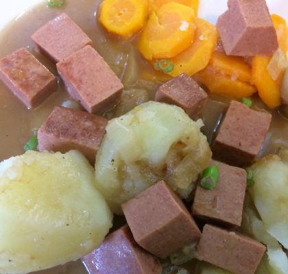 Traditional Newfoundland Bologna Gravy and Boiled Potatoes