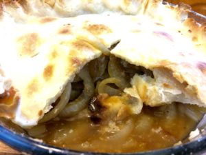 Pork Chops, Onions and Gravy with Pastry