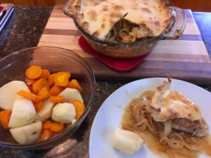 Pork Chops, Onions and Gravy with Pastry