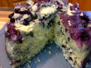 Microwave style blueberry duff