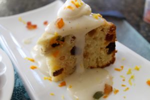 Easter Pudding with White Cream Sauce