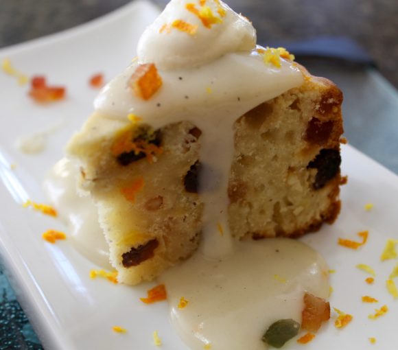 Easter Pudding with White Cream Sauce