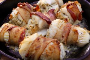 Bacon Wrapped Stuffed Cod Fillets