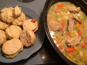 Chicken Thigh Stew and Duff Pastry