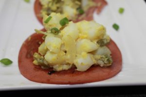 Hot Potato Salad in Bologna Cups