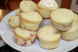 Rhubarb Muffins and Boiled Icing