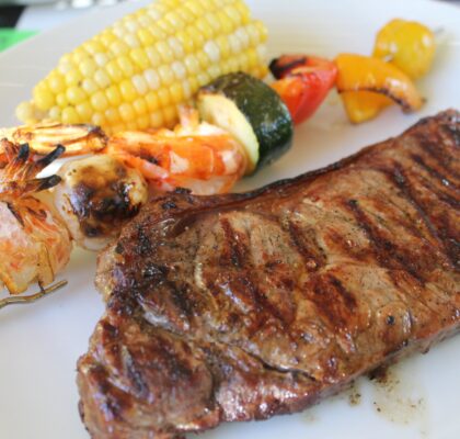 Grilled Steak and Shrimp Kabobs