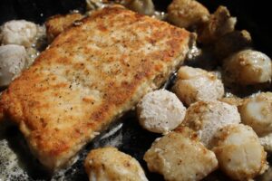 Pan Fried Salmon and Scallops