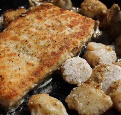 Pan Fried Salmon and Scallops