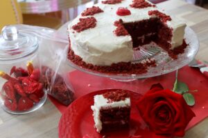 Red Velvet Valentine Heart Cake
