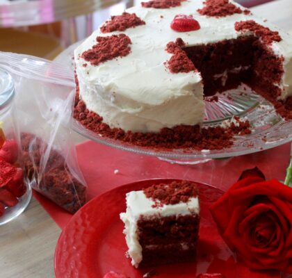 Red Velvet Valentine Heart Cake