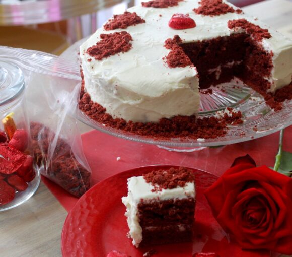 Red Velvet Valentine Heart Cake