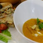 BUTTERNUT SQUASH SOUP and WESTERN SANDWICH