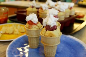 STRAWBERRY CONE CAKES