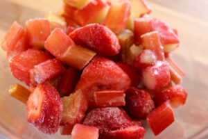 RHUBARB and STRAWBERRY ICE-CREAM