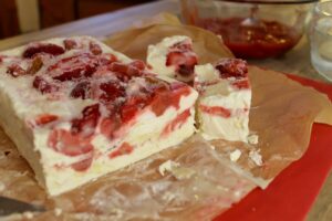 Rhubarb and Strawberry Ice-Cream