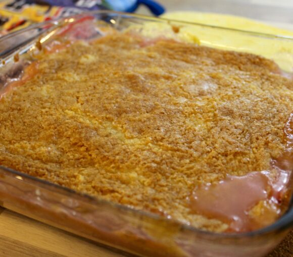 BAKED STICKY RHUBARB PUDDING