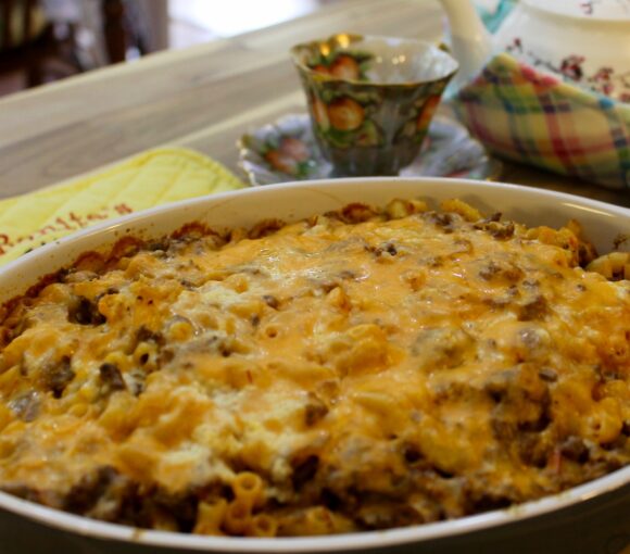 CHEESY GOULASH CASSEROLE