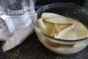 Crispy Seasoned Potato Wedges and Chicken