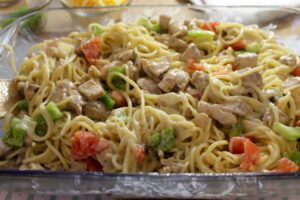 Creamy Chicken Spaghetti Casserole