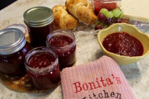 Rhubarb and Partridgeberry Jam