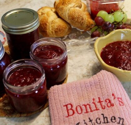 Rhubarb and Partridgeberry Jam