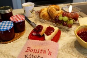 Rhubarb and Partridgeberry Jam