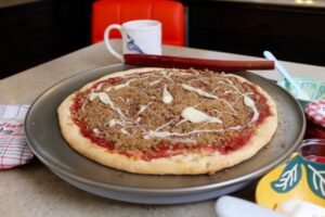 Rhubarb Streusel Pizza