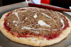 Rhubarb Streusel Pizza