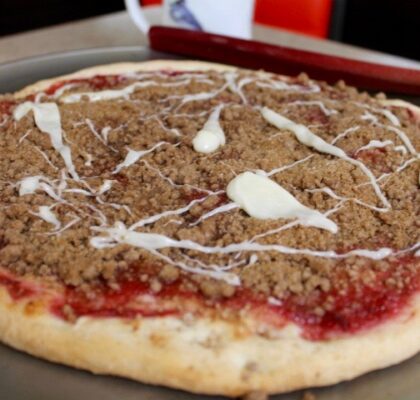 Rhubarb Streusel Pizza