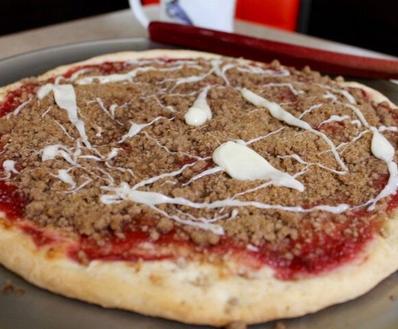 Rhubarb Streusel Pizza