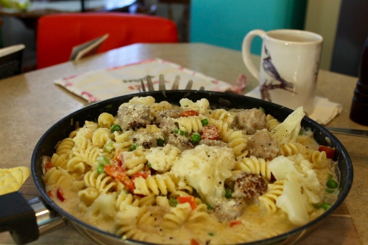 Creamy Sausage and Noodle Meal