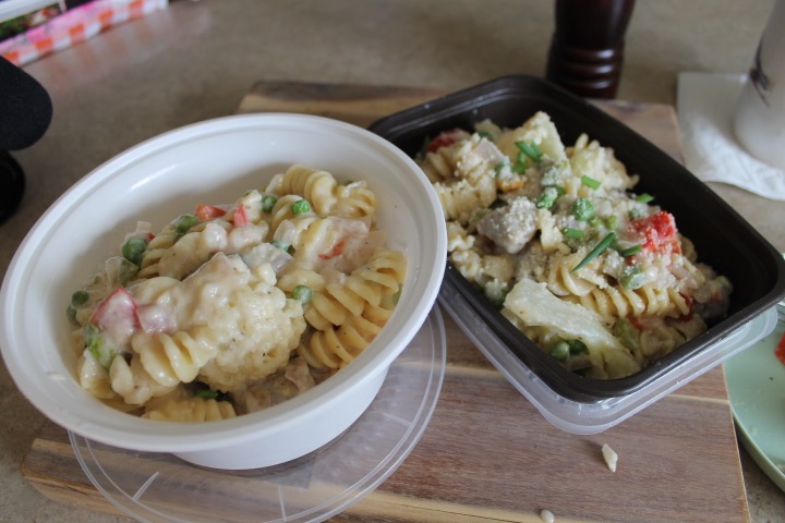 Creamy Sausage and Noodle Meal.