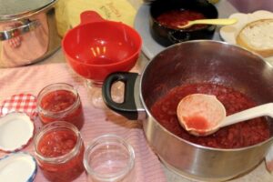 Rhubarb and Cherry Jam